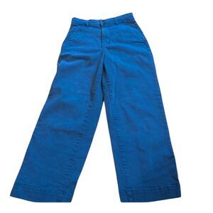 Everlane Bright Blue Wide Leg Crop Pants Organic Cotton Size 4